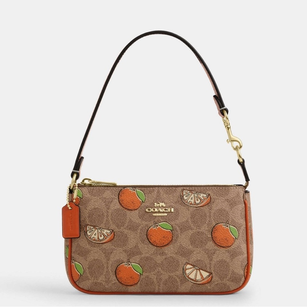 New Coach CAL27 Nolita 19 In Signature Canvas With Orange Print
